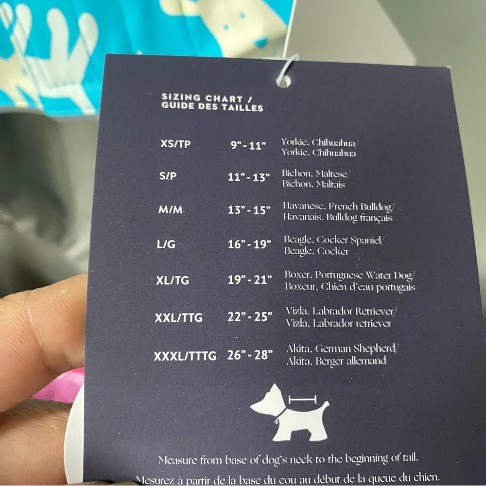 Hotel Doggy Cats & Dogs Color Change Raincoat wind resistant in blue size S NEW